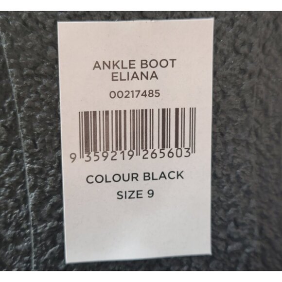 NWT EVANS Black Faux Suede Block Heel Ankle Boots 9 9W - Picture 11 of 12